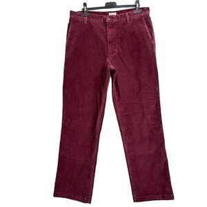 MEN’S DOCKERS BURGUNDY CORDUROY STRAIGHT FIT PANTS 32 X 29